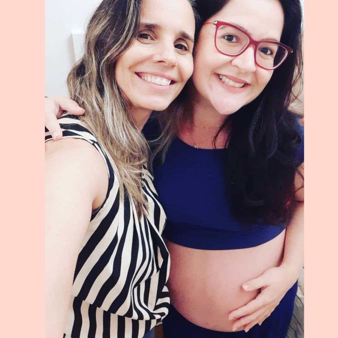 Liliam Pereira com paciente grávida